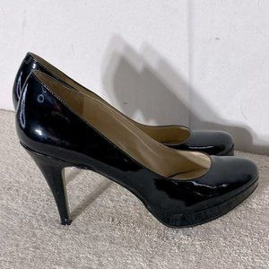 ENZO Angiolini Black Patent Leather Dixy Platform Pumps 85